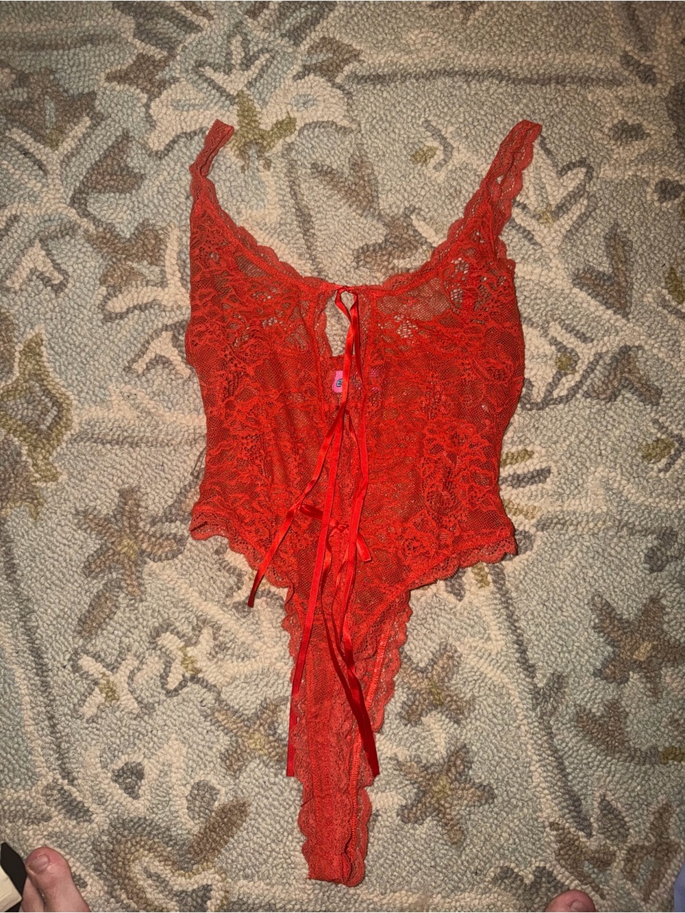 Edikted Red Lace Teddy Chemise